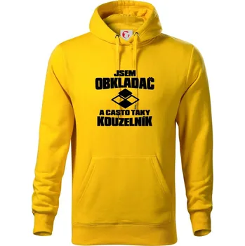 Pánská mikina Obkladač kouzelník - Mikina pánská Cape s kapucí - XL ( Žlutá )