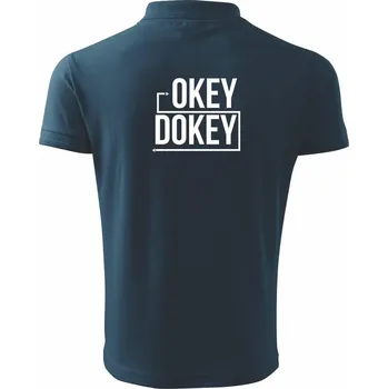 Pánská košile Okey Dokey - Polokošile pánská Pique Polo 203 - 4XL ( Námořní modrá (velmi tmavá - téměř černá) )