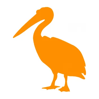Samolepící dekorace Pelikán 001 levá (06 - oranžová) SAMOLEPKA NA AUTO, NÁLEPKA, FÓLIE, POLEP, TUNING, VLASTNÍ TEXT, TISK, AUTOSAMOLEPKY.cz, POLEPY, OBRÁZEK, LOGO, 3D STICKERS