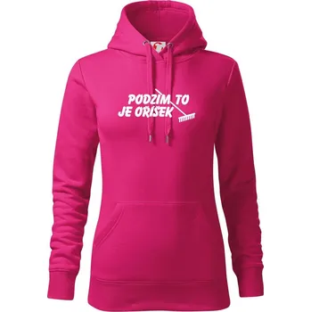 Dámská mikina Podzim to je oříšek - Mikina dámská Cape s kapucí - L ( Purpurová )