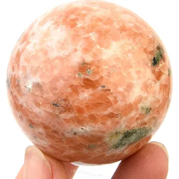 Přírodní kámen Kalcit oranžový hladká koule (160g)