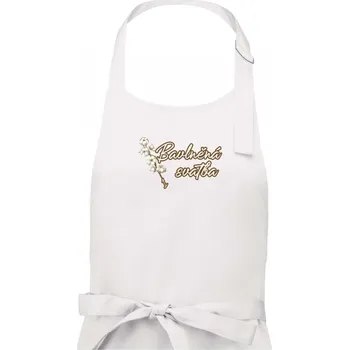 Kuchyňská zástěra Bavlněná svatba 1 - Dámská zástěra na vaření - Univerzální velikost ( Bílá )