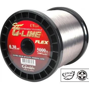 Gamakatsu vlasec Super G-Line Flex 0,18mm - 0,33mm (1m - 5000m) Průměr-Nosnost: 0,24mm - 5,23kg