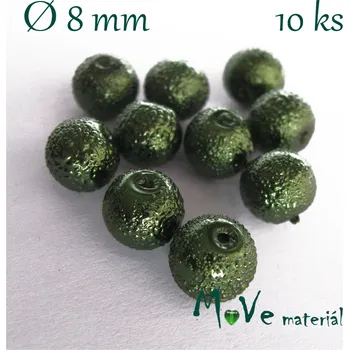 Dětské navlékací korálky Voskové perle "Zigana" 8mm, 10ks, zelená