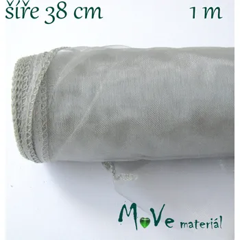 Organza š. 38 cm/ 1m, šedá