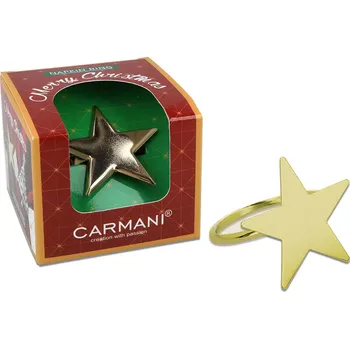 Papírový ubrousek Hanipol - Kroužek na ubrousky, Hvězda, zlatá - 4,5*5,5 cm