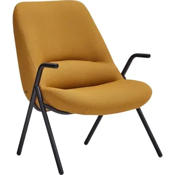 Křeslo Teulat Nízké žluté křeslo Dins s kovovou podnoží