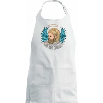 Kuchyňská zástěra Anděl malovaný - muž (Pecka design) - Dámská zástěra na vaření - Univerzální velikost ( Bílá )
