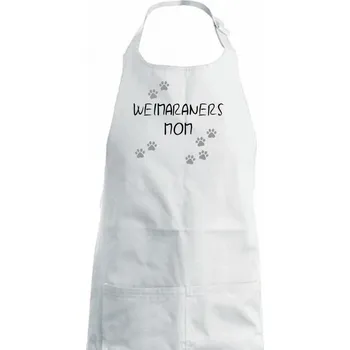 Kuchyňská zástěra Weimaraners mom (Výmarský ohař) (Reflexní tlapky) - Dětská zástěra na vaření - Univerzální velikost ( Bílá )