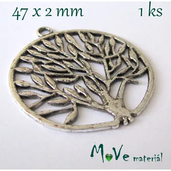 Přívěsek Přívěsek STROM 42x2mm, 1ks, starostříbro