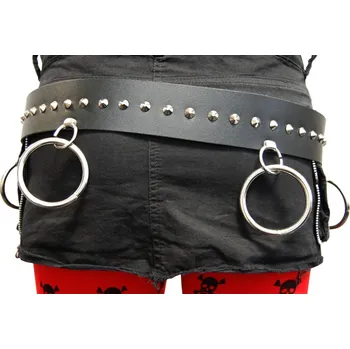 Opasek kožený pásek cvoky a ozdobné kroužky