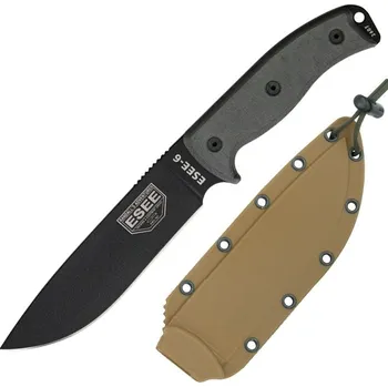 lovecký nůž ESEE Model 6 Plain Black Sheath Brown