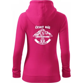 Dámská mikina Český ráj křížem krážem - Dámská mikina trendy zipper s kapucí - XS ( Purpurová )