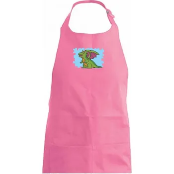 Kuchyňská zástěra Gamer - stará hra - drak - Dámská zástěra na vaření - Univerzální velikost ( Růžová )
