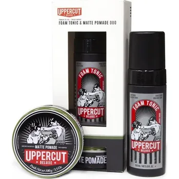 Kosmetická sada Výhodná sada UPPERCUT Deluxe Matná pomáda + Hydratační a stylingová pěna
