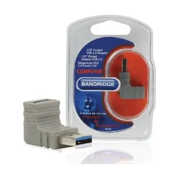 Elektrická zásuvka Adaptér USB 3.0 Úhlový 270° A Zástrčka - A Zásuvka Šedá