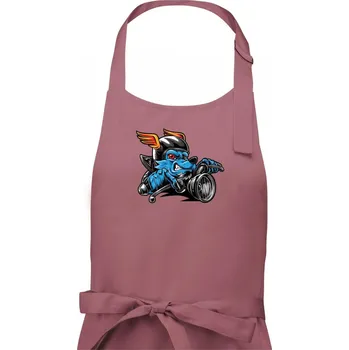 Kuchyňská zástěra Motorkář vlk - Pánská zástěra na vaření - Univerzální velikost ( Starorůžová )