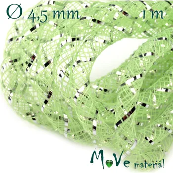 Stuha Modistická dutinka s lurexem 4,5mm, 1m, zelená