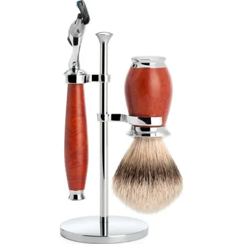 Holicí strojek Mühle holící set Silvertip jezevec,Fusion, rukojeť dřevo Bruyére