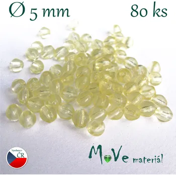Dětské navlékací korálky České skleněné lampionky žluté 5 mm 80ks