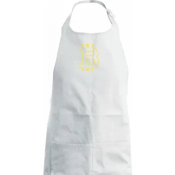 Kuchyňská zástěra Bitcoin kryptoměna - Dětská zástěra na vaření - Univerzální velikost ( Bílá )