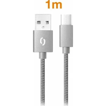 Datový kabel Datový kabel ALIGATOR TUBA 2A, USB-C šedý
