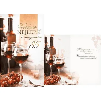 Blahopřání srdečné 85. M11-520T s textem Víno T 2075, MFP paper