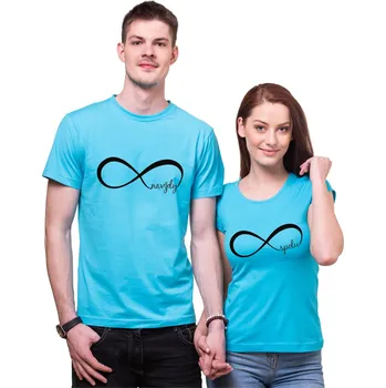 Pánské oblečení Partnerská trička - Navždy spolu (nekonečno), Barva látky tyrkysová modrá, Dámské tričko XL, Pánské tričko S