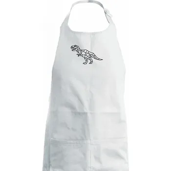 Kuchyňská zástěra Tyranosaurus geometrie - Dětská zástěra na vaření - Univerzální velikost ( Bílá )