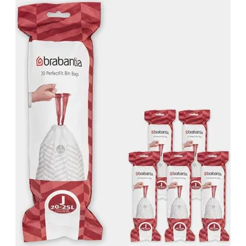 Pytle na odpadky Brabantia PerfectFit sáčky 20-25L (J) do odpadkového koše - multipack 120 pytlů (6x20)