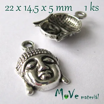 Přívěsek Přívěsek Budha 22x14,5mm, 1ks, starostříbro
