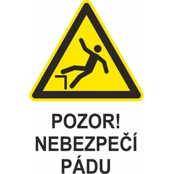 Výměnná tabulka - POZOR! Nebezpečí pádu plast 1mm 300x200 mm