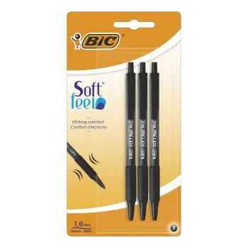Set školních potřeb Długopis Soft Feel BIC czarny blister 3szt (PL)
