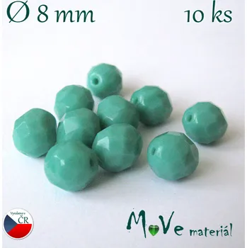 Dětské navlékací korálky České ohňovky 8mm, 10ks, tyrkysové