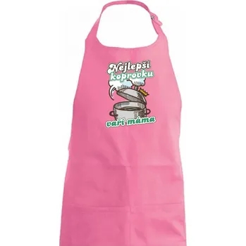Kuchyňská zástěra Nejlepší koprovku vaří máma - Dámská zástěra na vaření - Univerzální velikost ( Růžová )