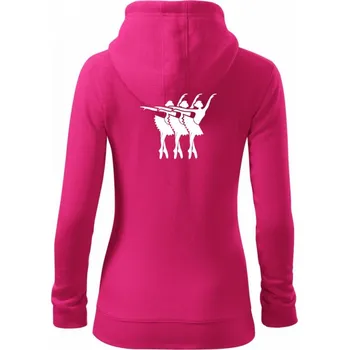 Dámská mikina Tři baletky - Dámská mikina trendy zipper s kapucí - XS ( Purpurová )