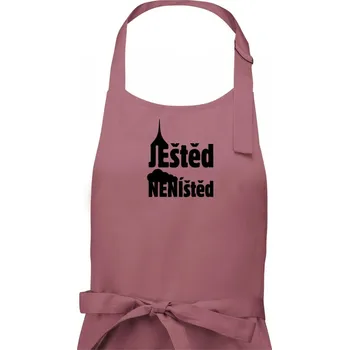 Kuchyňská zástěra Ještěd neníštěd - Pánská zástěra na vaření - Univerzální velikost ( Starorůžová )
