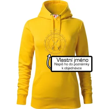 Dámská mikina Kadeřnice jméno - Mikina dámská Cape s kapucí - M ( Žlutá )