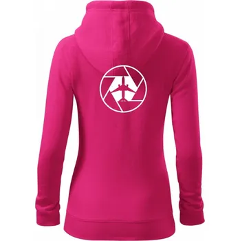 Dámská mikina Clona spotting - Dámská mikina trendy zipper s kapucí - XL ( Purpurová )