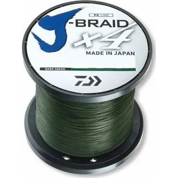 Daiwa pletená šňůra J-Braid X4 Dark Green 0,06mm - 0,56mm Průměr-Nosnost: 0,17mm - 8,4kg