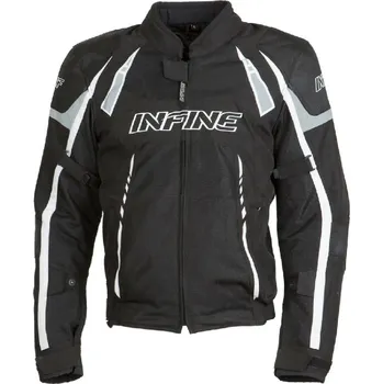 Moto bunda CROSS AIR - 2 v1 textilní černošedá moto bunda INFINE - 4XL