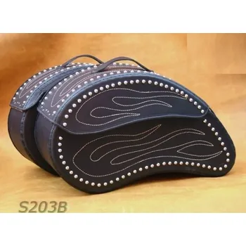 Zavazadlo na motocykl Kožené moto brašny S203 černé, 57x34x18cm - bez nýtů