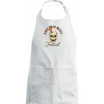 Kuchyňská zástěra Festival Hard Rock Music - Dámská zástěra na vaření - Univerzální velikost ( Bílá )