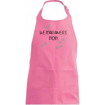Kuchyňská zástěra Weimaraners mom (Výmarský ohař) (Reflexní tlapky) - Dámská zástěra na vaření - Univerzální velikost ( Růžová )