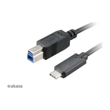 Kabel do PC AKASA AK-CBUB28-10BK USB 3.1, Type C - Type B cable, 100cm