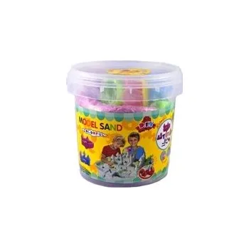 Hračka na písek Tekutý kinetický písek střední set - plastový box (1000g) - růžová/modrá