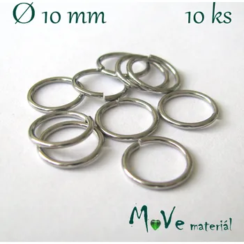 Materiál na výrobu šperku Spojovací kroužek 10mm/10ks, nerez ocel