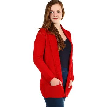 Dámský svetr Glara Pletený kardigan s kapsami 379401