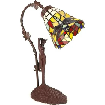 Lampička Stolní lampa Tiffany květ s dekorací ženy Womien - 15*9*21 cm E14/max 1*25W