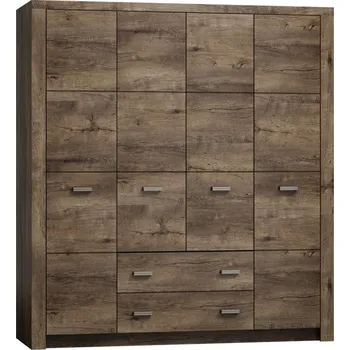 Šatní skříň Skříň šatní čtyřdvéřová jasan tmavý INDIANAPOLIS I18